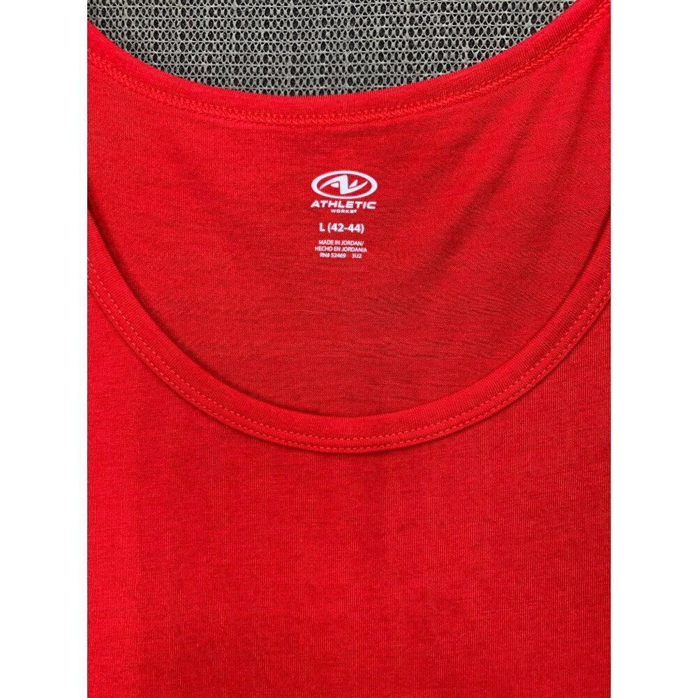 Athletic Works Mens L 42-44 Red Sleeveless Tank Top Cotton Blend Activewear